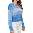 thumbnail image 5 of HUBERY Women Gradient Crew Neck Long Sleeve Casual Sweater, 5 of 6