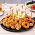 thumbnail image 4 of 100pc Bamboo Heart Bead Fruit Cocktail Picks Sticks Toothpick 12cm Decor T3I9, 4 of 8