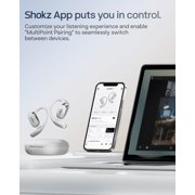 SHOKZ New OpenFit 2+ Open-Ear Headphones, Dolby Audio Enabled, Comfortable Earbuds with Soft Ear Hooks, 48H Playtime, IP55 Water-Resistant, USB-C Fast Charging, Wireless Charging, Gray