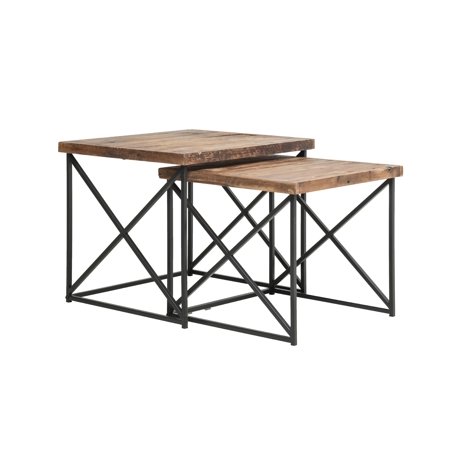 Argos Reclaimed Wood Nesting Tables Set Of 2 Com Argos Reclaimed Wood Nesting Tables, Large Square Coffee Table Argos