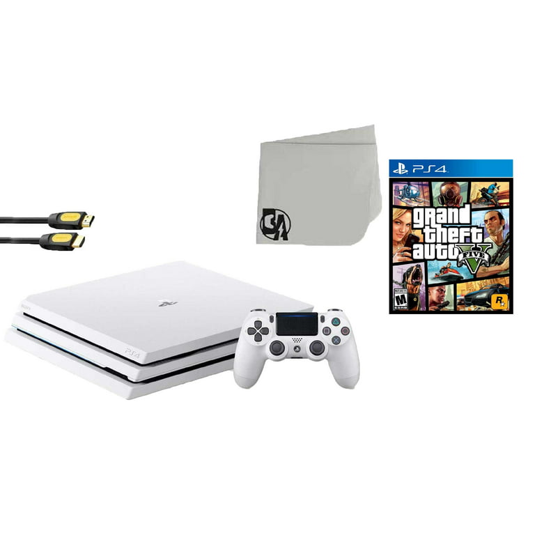 Sony PlayStation 4 PRO Glacier 1TB Gaming Console White with Theft Auto V BOLT AXTION Bundle Used - Walmart.com