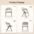 thumbnail image 7 of EOP Dining Chairs Set of 2, Mid Century Modern Fabric Kitchen Arm Chairs, Upholstered Dining Room Chairs with Iron Legs, Padded Seat for Living Room, Restaurant, Cafe, Beige, 7 of 7