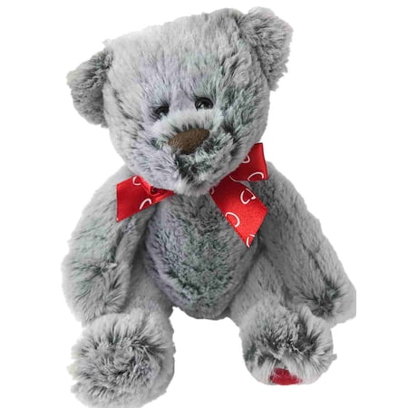 Valentines Day Frosted Gray Teddy Bear Stuffed Animal 7 ...