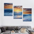 thumbnail image 4 of Nawypu canvas wall art for living room Blue Ocean Sea sun landscape painting bathroom Wall Decor Ready to Hang for Home Decorations office family bedroom kitchen Works canvas 12''x16''X3 Panels, 4 of 4