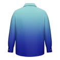 thumbnail image 5 of Men's Casual Print Long Sleeve Button Down Shirt Lightweight Loose Fit Beach Cardigan Summer Surf Shirt Vacation Tops Blue L, 5 of 5