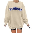 thumbnail image 2 of WEAIXIMIUNG Sweat à Fermeture Éclair pour Femmes Sans Capuche Grande Taille Mode Décontractée Imprimé Lettre Col Rond Manches Longues Sweat de Festival Léger, 2 of 5