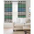 thumbnail image 2 of Green Wood Retro Blackout Curtains for Bedroom Living Room Darkening Curtains 54 Inch Long Striped Mottled Planks Farmhouse Short Curtain for Small Window Treatment Insulated Grommet Drapes 52"x54"x2, 2 of 9