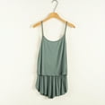 thumbnail image 4 of BLTIBY 2025 2 Pack Women's Pajama Set Loose Solid Colour Loungewear Pjs Sets Camisole Sleeveless Tops Shorts Fashion Comfortable Outfits Army Green 3XL, 4 of 5