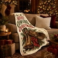 thumbnail image 3 of Merry Cowgirl Christmas Vintage Western Holiday Evergreen Cowboy, Festive Holiday Scene, Warm Flannel Blanket for Living Room and Reading Nook, Art Lovers Christmas Gift, Festive Home Decor, 3 of 9