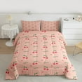 thumbnail image 2 of jejeloiu Cute Cherry Queen Comforter Set,Kawaii Fruit Bedding Sets,Red Green Bedding Comforter Set For Girls,Ultra Soft Home Decor Reversible,3pcs, 2 of 8