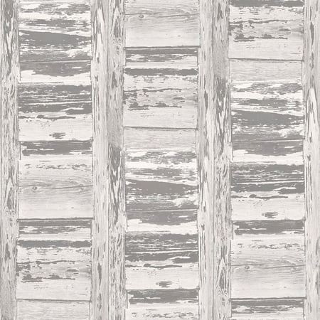Concord Wallcoverings Textured Wallpaper wood wood tiles, Grey White, 21 In x 33 Ft (56 sq. ft), FH37559