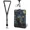 Cute Black Cat, variant on QRZIQRZ Leather Badge Holder, RFID Blocking ID Badge Card Holder with Adjustable Retractable Lanyards, Safety Breakaway Lanyards with Swivel Metal Clasp for Women Offices Staff-Cute Black Cat