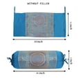 thumbnail image 2 of Stylo Culture Ethnic Polydupion Cylindrical Yoga Bolster Pillow Cover Blue Jacquard Brocade Border Mandala Large Sofa Round Cylinder Cushion Cover (1 Pc) | 30x15 Inches (76x38 cm), 2 of 3