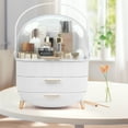 thumbnail image 3 of Wdmiya Makeup Storage Organizer, Cosmetics Skincare Organizers with Transparent Lid, Vanity Cosmetics Storage，Ideal Gifts for Women or Girls, White, 3 of 11