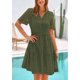 thumbnail image 3 of Vestido PRETTYGARDEN para mujer, manga corta, cuello en V, ojales 2025, 3 of 9