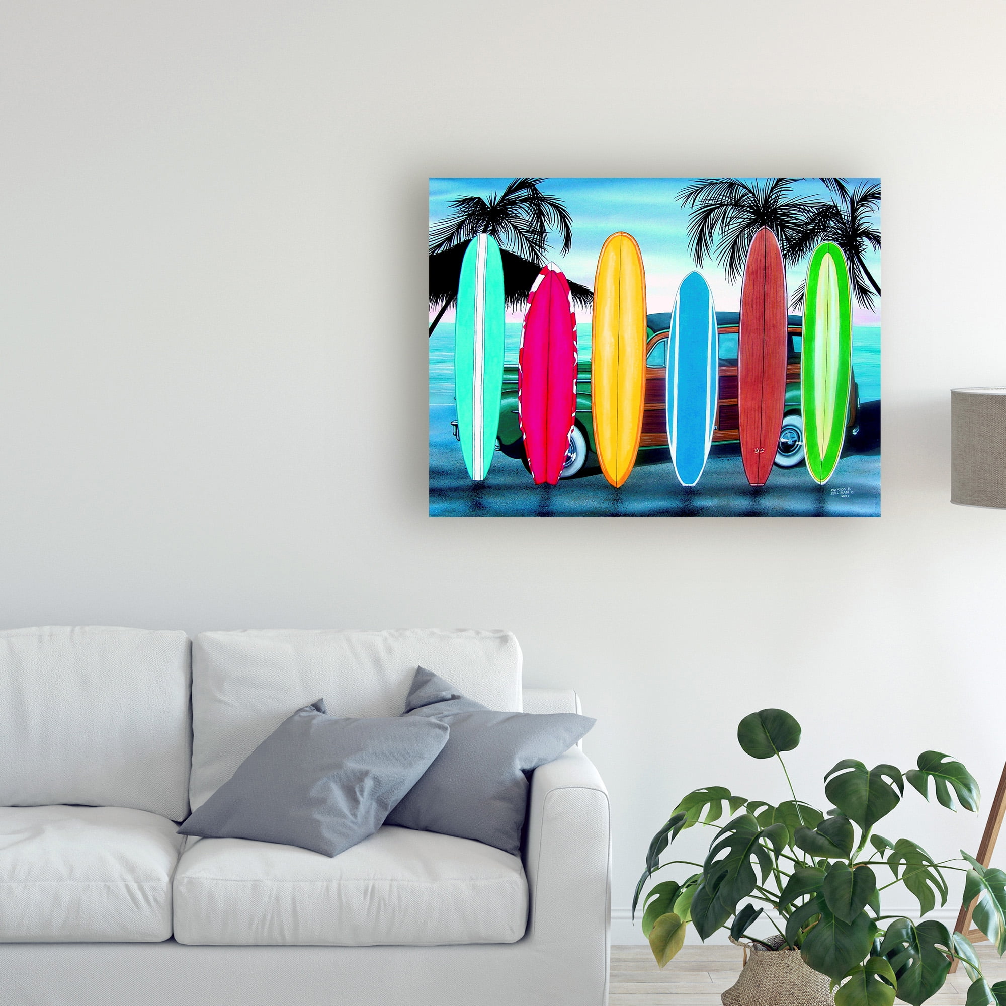 Trademark Fine Art 'Woody & Surfboards' Canvas Art by Patrick Sullivan