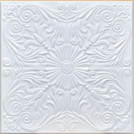 White Styrofoam Ceiling Tile Astana (Package of 8 Tiles) - same as Spanish Silver and