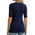 thumbnail image 3 of MOYIKO Half Sleeve T Shirts for Women Summer Trendy Crewneck Tops Spring Casual Slim Fitted Basic Tees, 3 of 7