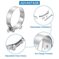 thumbnail image 3 of Uxcell T-Bolt Hose Clamp 4Pack 80-85mm 201 Stainless Steel Intake Intercooler Clamps, 3 of 4