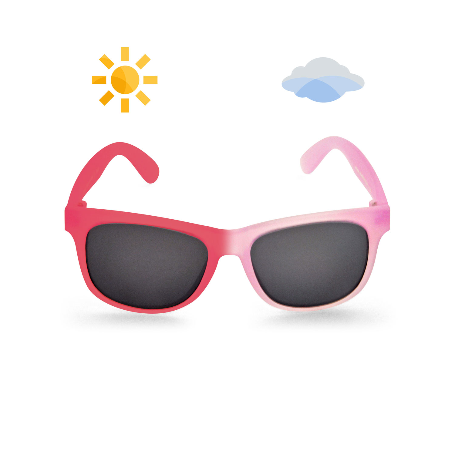 Real Shades Kids Switch Unbreakable Color Changing Sunglasses, Pink/Dark Pink, Big Girl or Boy Age 7+