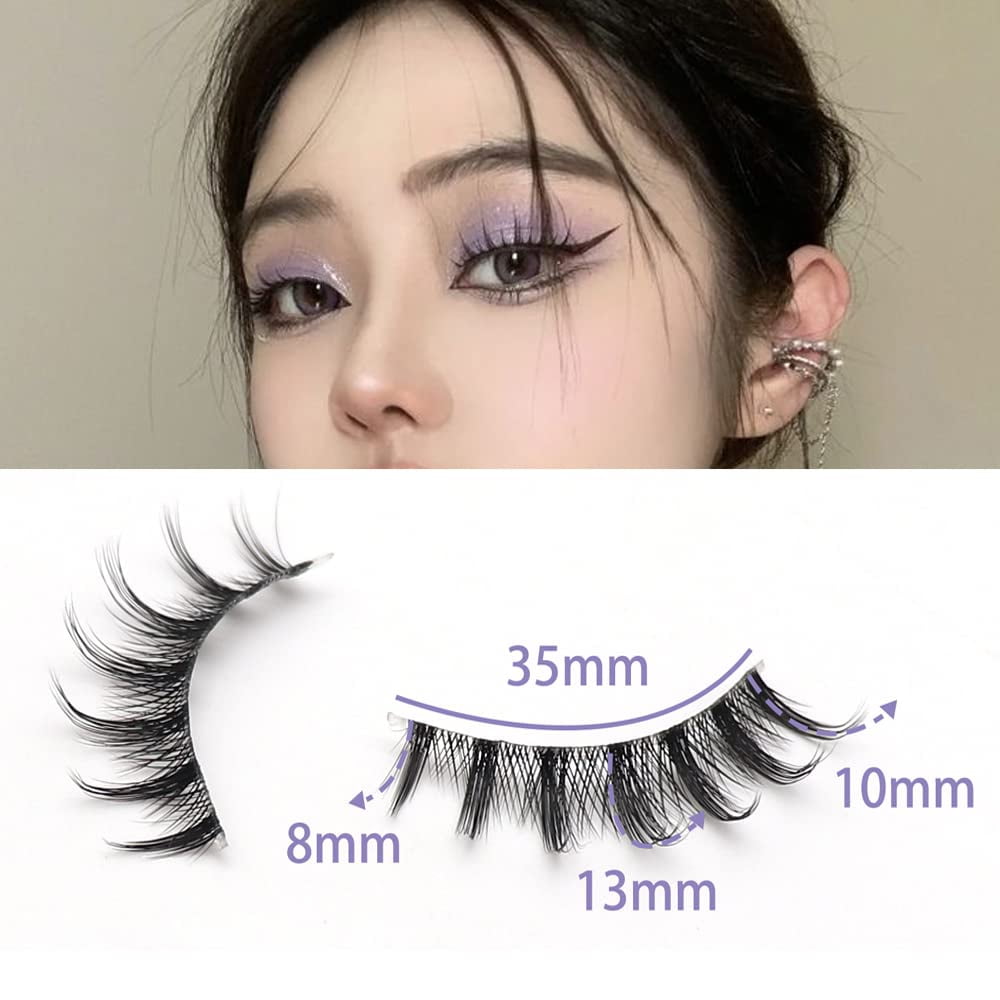 Manga Lashes, Transparent Stem Spiky Anime False Eyelashes, Natural Look  Japanese Lashes, Reusable Wispy Eyelashes Extension Makeup Tool - Temu New  Zealand