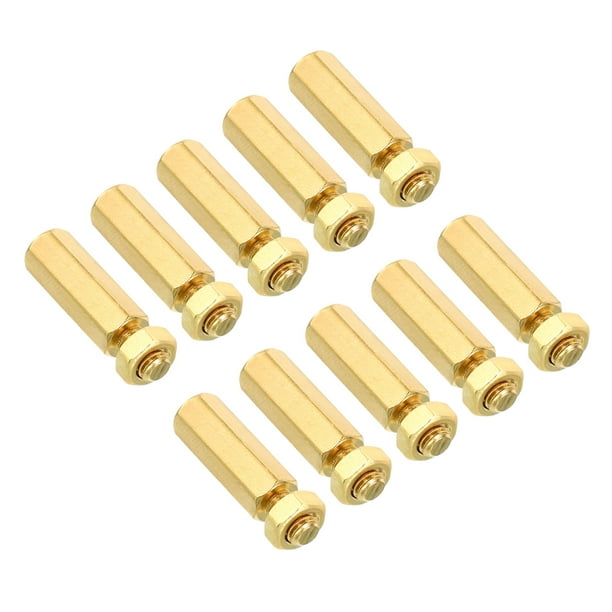Uxcell 20mm+6mm M5 Standoff Screws 40 Pack Brass Hex Standoffs Nuts Gold Tone
