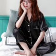 thumbnail image 4 of Pijama de Seda para Mujer, Conjunto con Cuello Vuelto - Talla G., 4 of 7