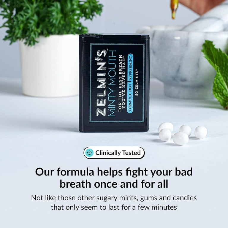 Zelmin's Minty Mouth Breath Freshener 3 Pack, Long Lasting
