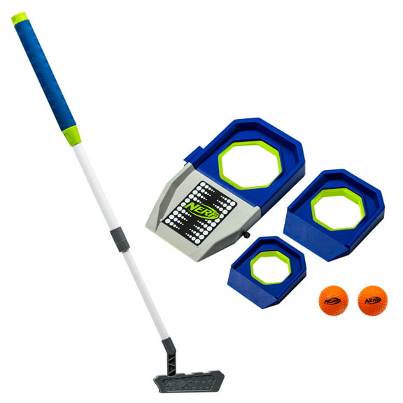 NERF Trick Shot Golf Set - Indoor & Outdoor Putting Trick Shot Kids Golf Set - Includes Putter, Balls, Ramp & Cups