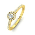 thumbnail image 2 of Certified 1/2ctw Diamond Halo Engagement Ring in 10k Yellow Gold (G-H, I2, 1/2ctw), 2 of 4