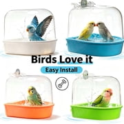 Parrot Shower, Bird Bath for Cage, Bird Cage Accessory, Bathing Parakeet Caged Bird Bathing Tub, for Pet Small Birds Canary Budgies Parrot Parakeet Finch Canary Parrot Lovebird _ Blue