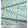 thumbnail image 2 of Soimoi Green Cotton Duck Fabric Stripe & Freesia Floral Print Fabric by the Yard 42 Inch Wide, 2 of 3
