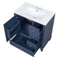 thumbnail image 2 of Rugerasy 30-inch Light Green Bathroom Vanity with Sink, Single Door, Shelf, and Three Drawers with Soft Closing Door, 2 of 9