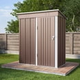 thumbnail image 6 of Outdoor Metal Storage Shed, Asofer Galvanized Steel Tool House with Lockable Doors & Vents Waterproof for Backyard Garden Patio Brown, 6 of 8