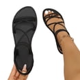 thumbnail image 4 of Samdudou Strappy Sandals for Women Open Toe Casual Flats Summer Shoes Knotted Detail Slingback Design Lightweight Outdoor Footwear, 4 of 8