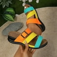 thumbnail image 4 of Up to 25% off Women's Sandals, Xunlbb Women's Fashion Casual Summer New Color Matching Roman Leisure Bow Step Shoes Wedge Heel Slippers(Orange,Size:39), 4 of 9