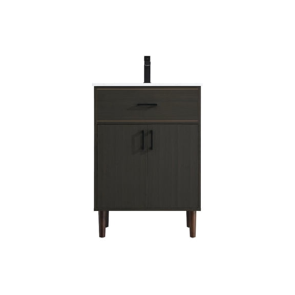 Elegant Kitchen and Bath Chandler 24 Inch Single Bathroom Vanity In Mocha Brown
