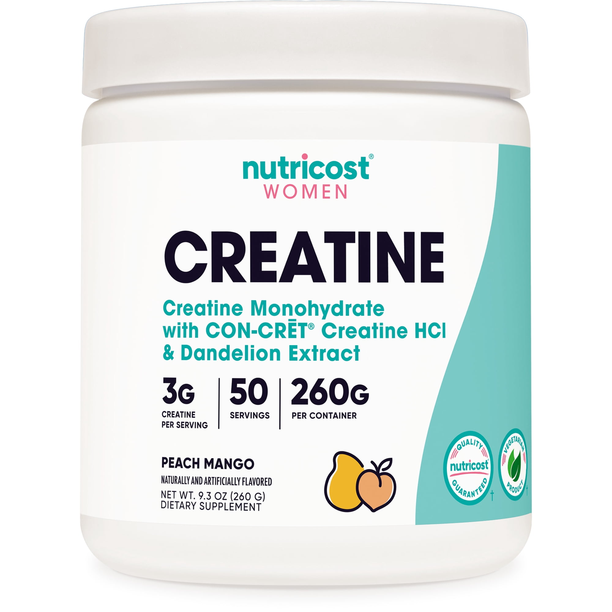 Nutricost Creatine Monohydrate Powder for Women (Peach Mango), Gym Supplement, 50 Servings