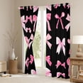 thumbnail image 3 of Manfei Cute Cartoon Bowtie Black Out Curtains,Ribbon Bow Knot Curtains Pack of 2 (42x63 Each),Black Pink Bedroom Curtains For Girls Kids,Microfiber Bedroom Decor, 3 of 6