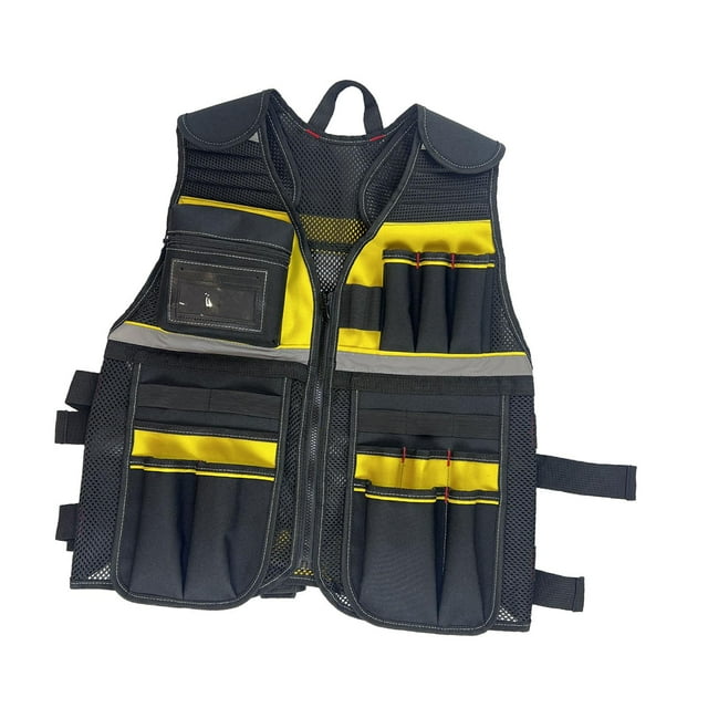 Chaleco de herramientas cómodo, resistente, grueso, portátil, para hombres, ropa de trabajo reflectante para electricistas, carpinteros y