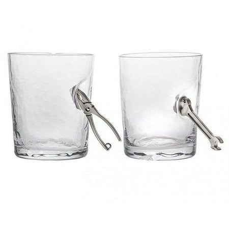 UPC: 0028199262191 | Godinger 26219 1 x 1 x 1 in. Pliers Wrench Handyman Tools Drinking Glass – Set of 2