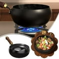 thumbnail image 4 of Nonstick Wok No Coating Gas Boiling Stir Fry Pan For Restaurant Camping Stovetop Bottom Cookware Frying Cooker Small Flat Pan, 4 of 8