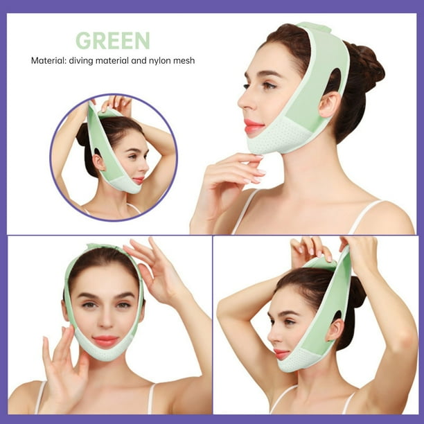 Faja facial moldeadora con vendaje en V para esculpir el rostro durante el sueño. Reafirmante, lifting y moldeadora.