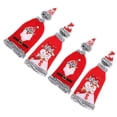 thumbnail image 3 of 4 piezas de franela gris cubierta de botella de vino recortada Funda de botella de Navidad con decoración de mesa con tapa (Santa y muñeco de nieve), 3 of 6