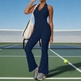 thumbnail image 2 of Sentmoon Summer Rompers for Women 2026 Summer Vacation Outfits for Women V Neck Solid Color Lace Backless Slim Fit Summer Jumpsuits for Women 2026 for Gym and Workout, 2 of 7