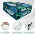 thumbnail image 4 of Twin Quilt Set 68''x86'', Deep Green Fishes Lightweight Summer Bedspread Coverlet Set with 2 Pillow Shams, Cartoon Coastal Ocean Fish Striped Breathable All Season Quilt Bedding for Dorm/Bedroom, 4 of 9