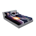 thumbnail image 2 of Ambesonne Galaxy Fitted Sheet & Pillow Sham Set, Planet Earth Stardust, Full, Purple Blue, 2 of 2