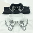 thumbnail image 5 of CYSFASHION Detachable Collar for Women Solid Half Shirts Family Business Casual Round Dicky Collar Blouse White, 5 of 9