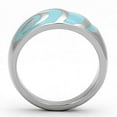 thumbnail image 3 of High polished (no plating) Stainless Steel Ring with Epoxy in Sea Blue for Women Sea Blue Stone Color Style TK804 Size 5, 3 of 3