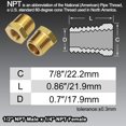 thumbnail image 2 of Boeray 2 piezas 1/2 pulgada NPT macho a 1/4 pulgada NPT hembra reductor tubo de latón manguera tubo reductor adaptador de buje de cabeza hexagonal convertir, 2 of 5